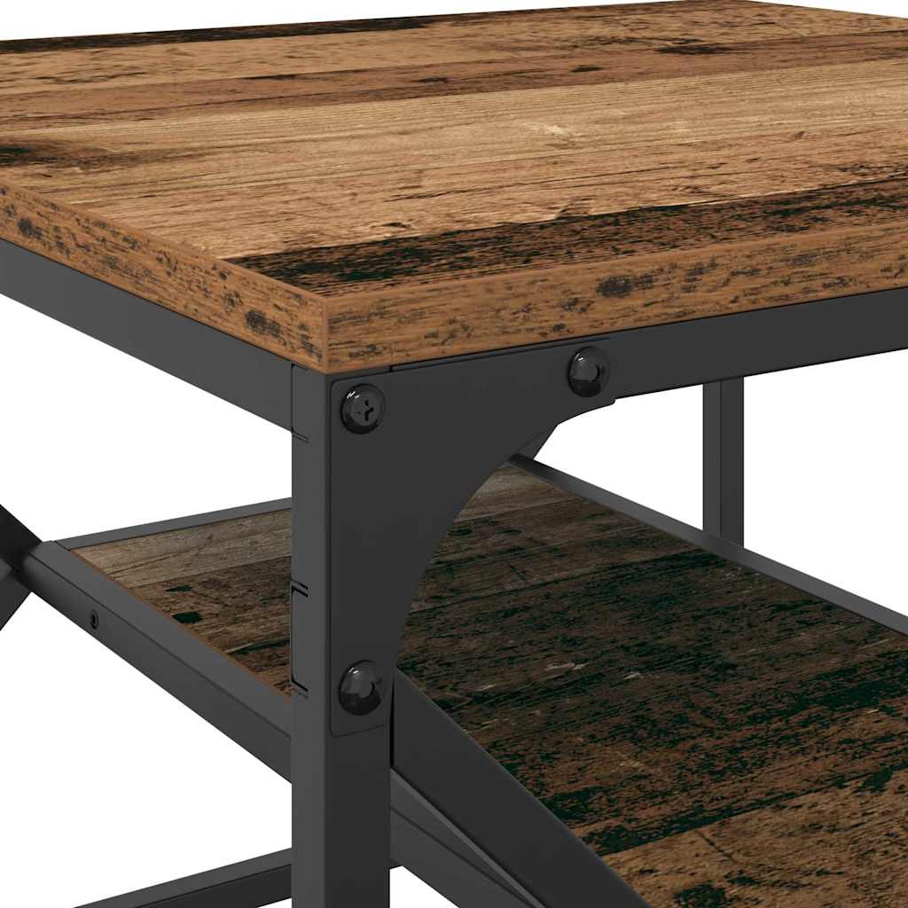 Coffee Table Old wood 51 x 50 x 40 cm Engineered wood and steel