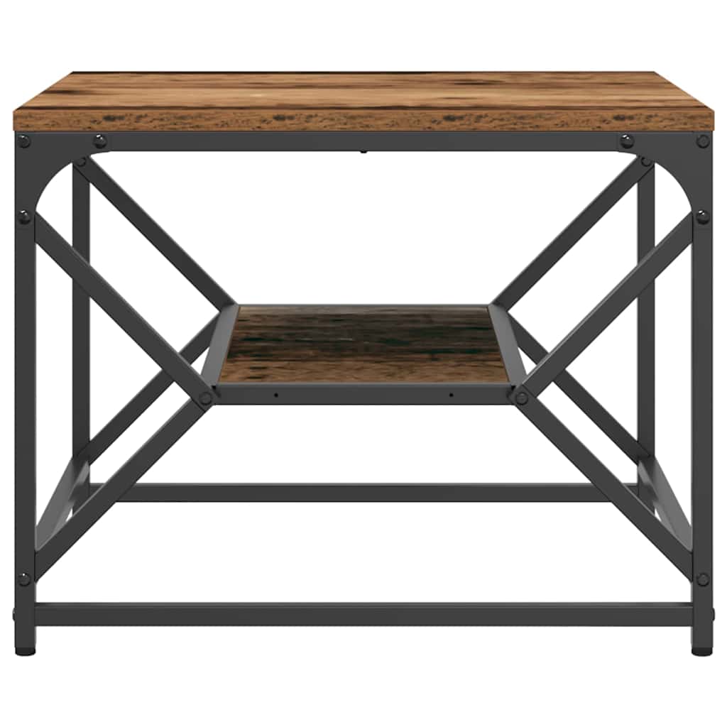 Coffee Table Old wood 51 x 50 x 40 cm Engineered wood and steel