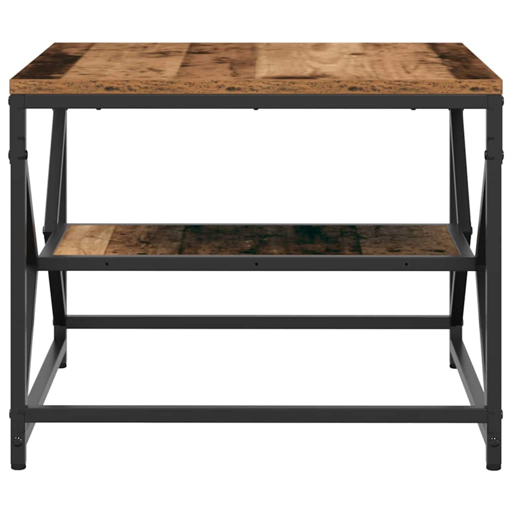 Coffee Table Old wood 51 x 50 x 40 cm Engineered wood and steel