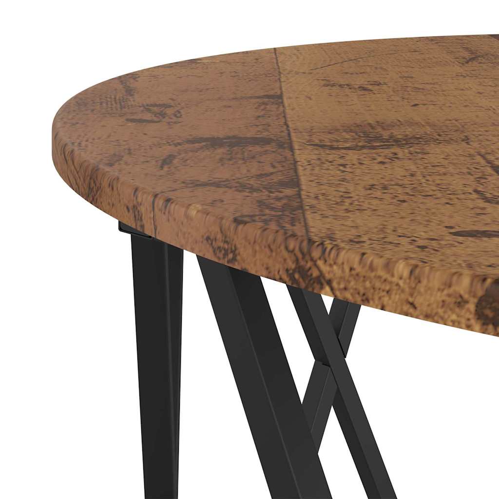 Coffee Table Old wood 80 x 80 x 42 cm Engineered wood and steel