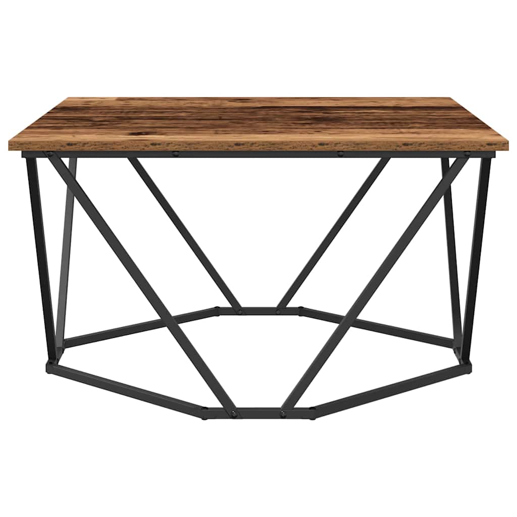 Coffee Table Old wood 80 x 80 x 45 cm Engineered wood and steel