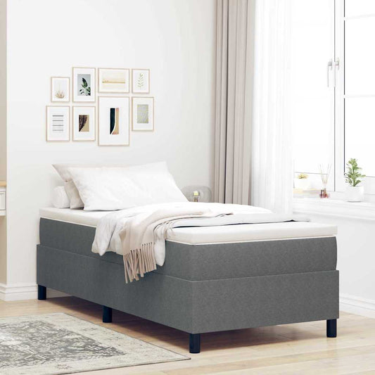 Box Spring Bed Light grey 80 x 200 cm Corduroy fabric