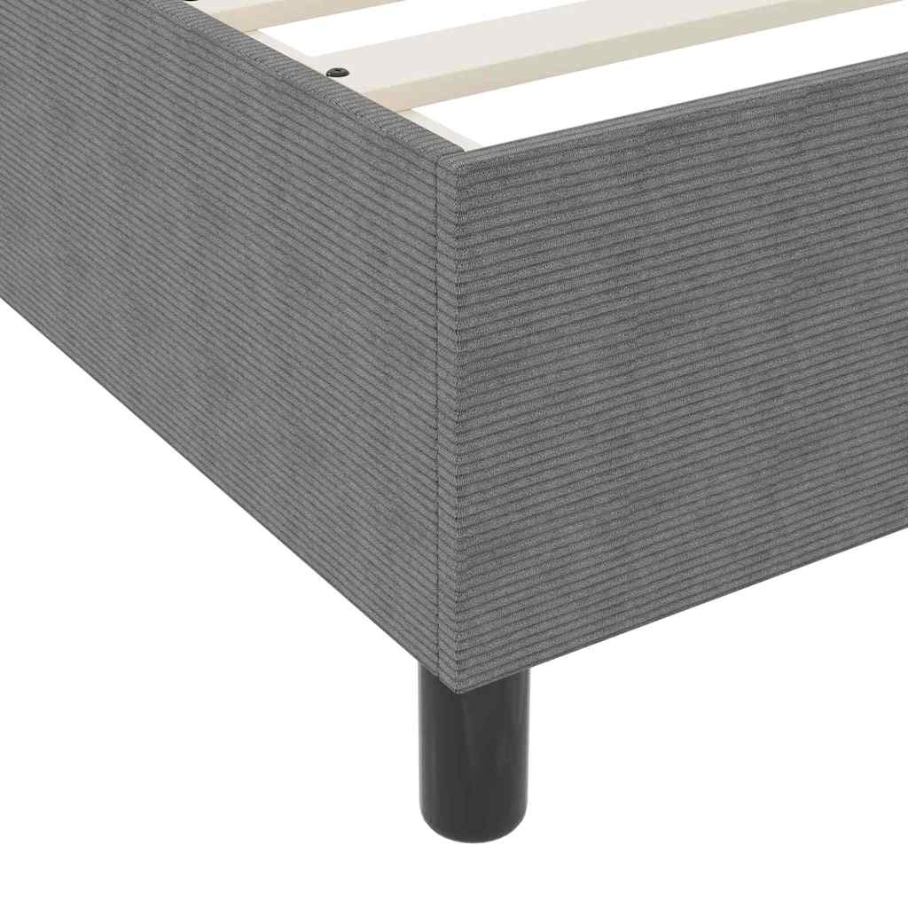 Box Spring Bed Light grey 90 x 190 cm Corduroy fabric
