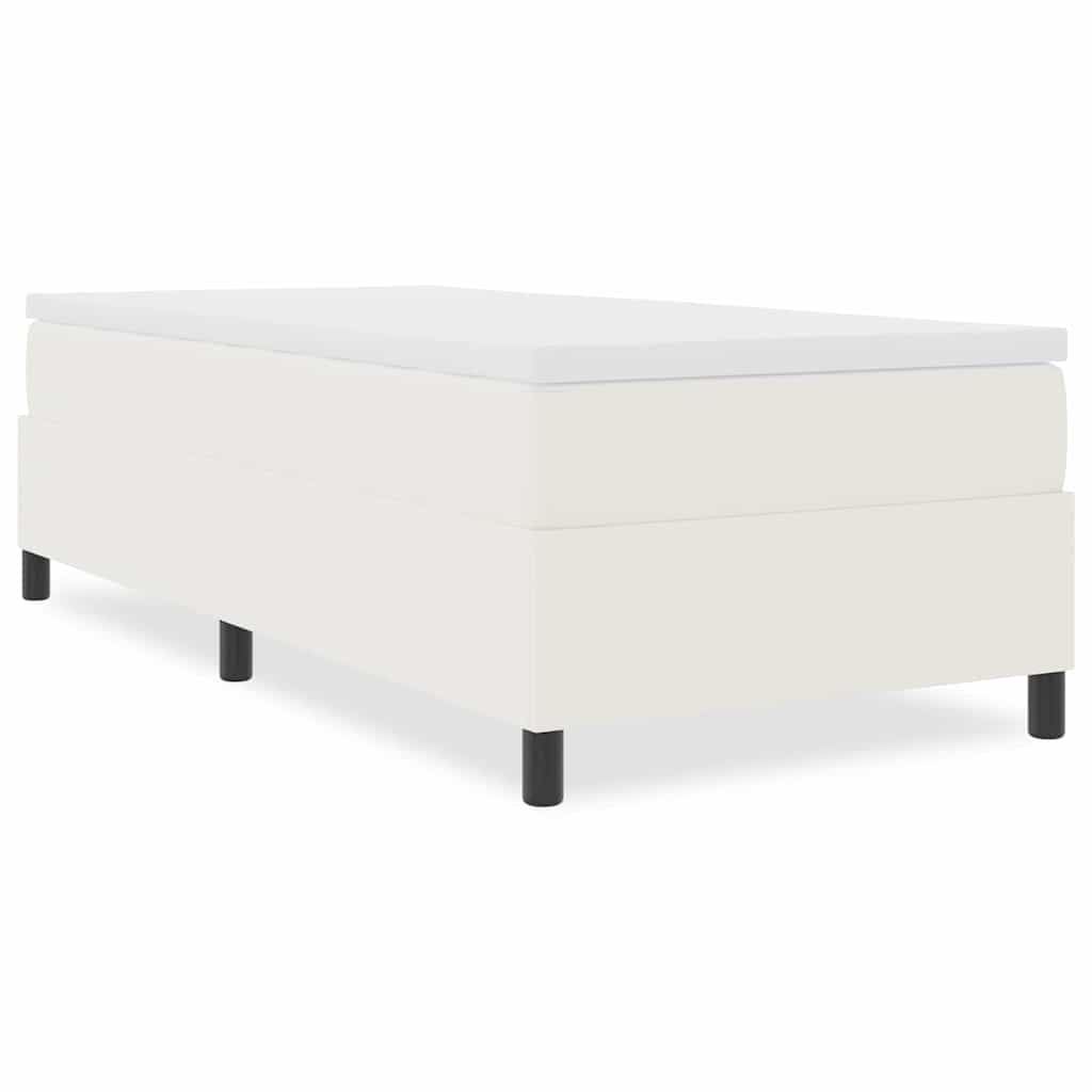 Box Spring Bed Cream 90 x 190 cm Corduroy fabric