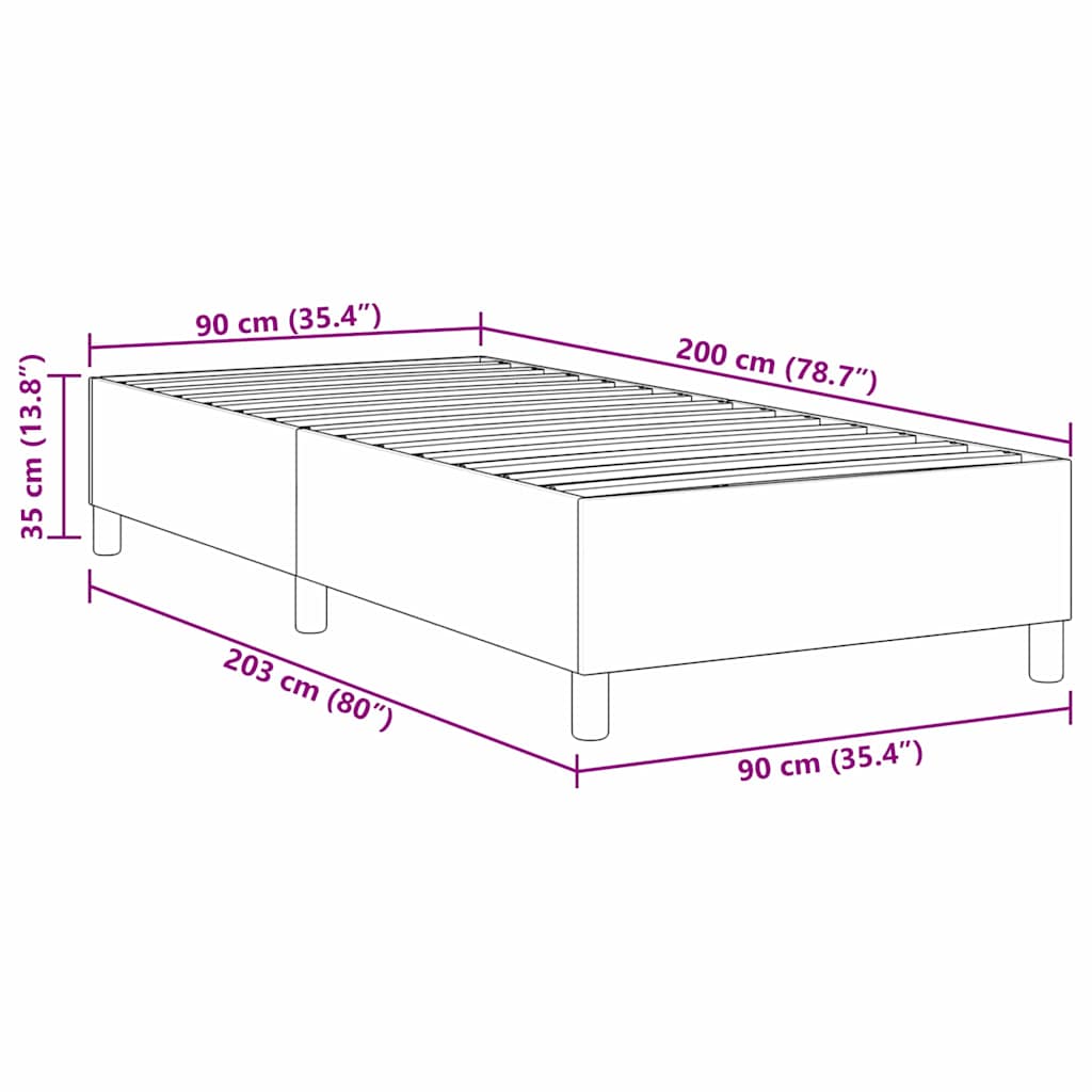 Box Spring Bed Blue 90 x 200 cm Corduroy fabric