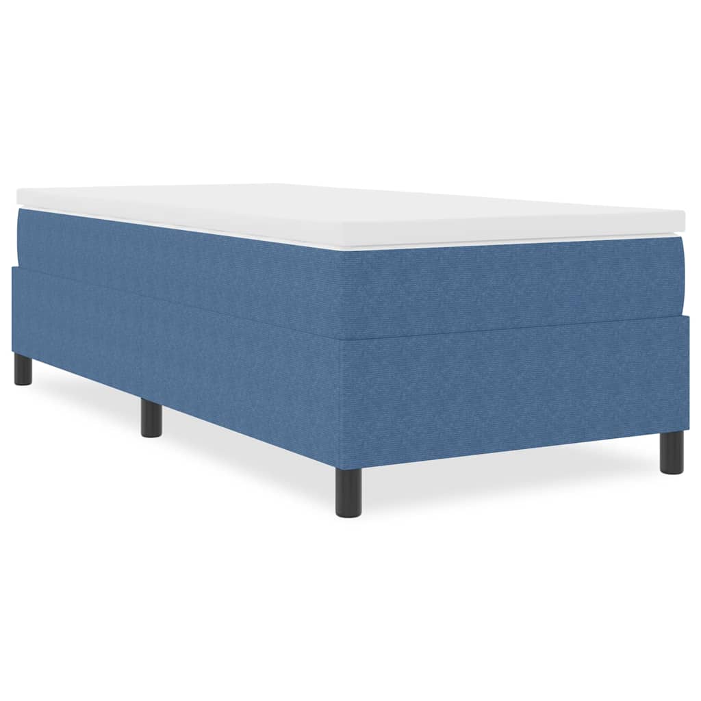 Box Spring Bed Blue 90 x 200 cm Corduroy fabric