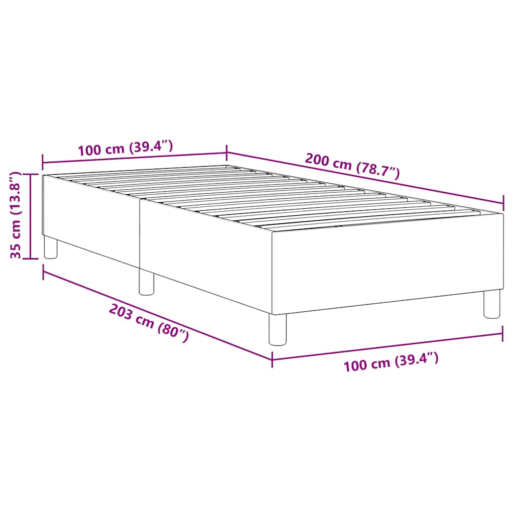 Box Spring Bed Blue 100 x 200 cm Corduroy fabric