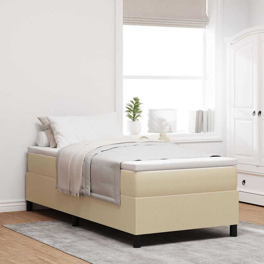 Box Spring Bed Grey Green 100 x 200 cm Corduroy fabric