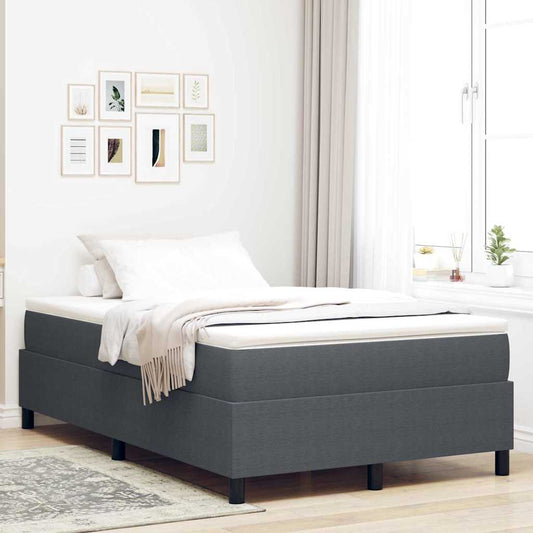 Box Spring Bed Dark grey 120 x 190 cm Corduroy fabric