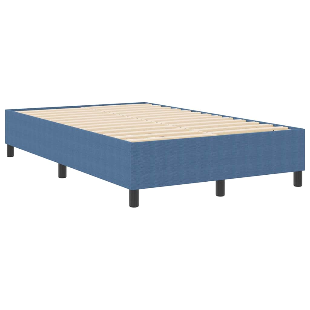 Box Spring Bed Blue 120 x 200 cm Corduroy fabric