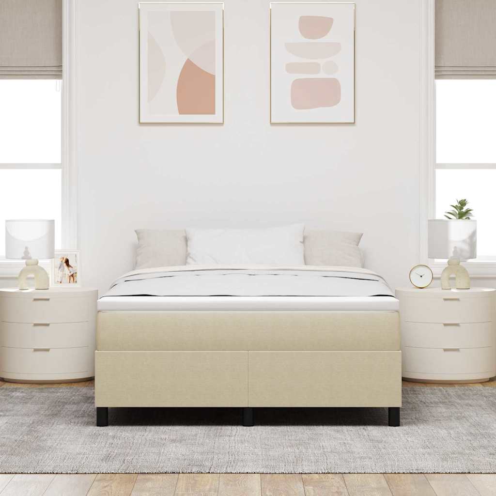 Box Spring Bed Grey Green 140 x 190 cm Corduroy fabric