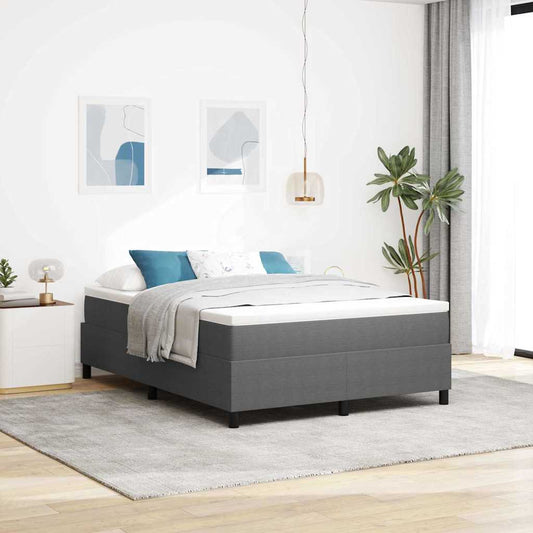 Box Spring Bed Light grey 140 x 200 cm Corduroy fabric
