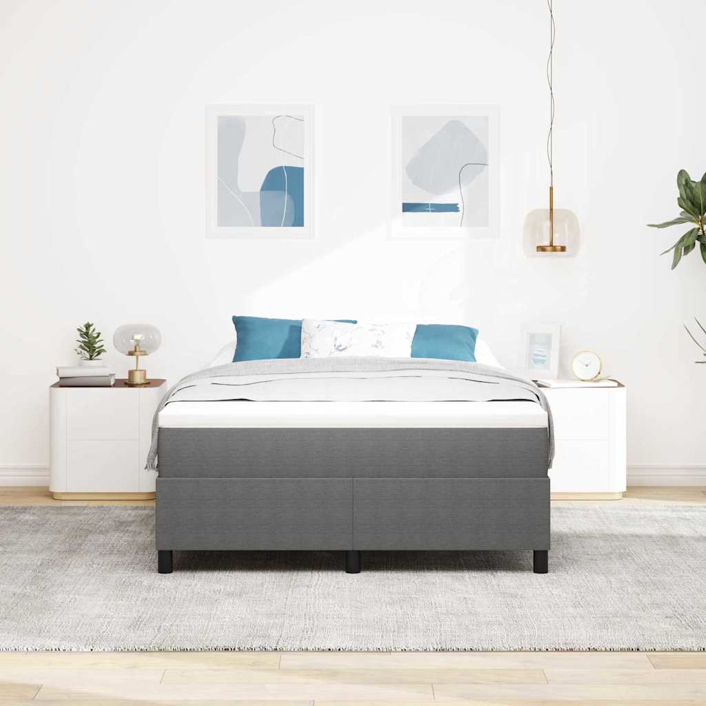 Box Spring Bed Light grey 140 x 200 cm Corduroy fabric