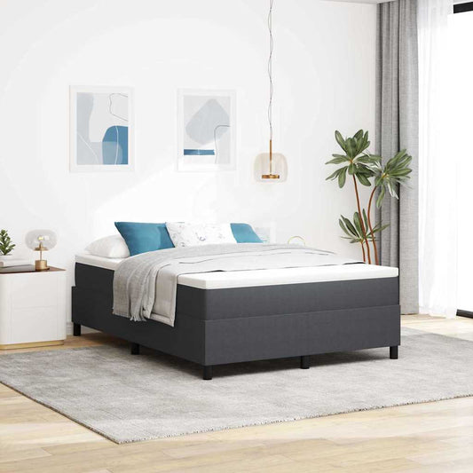 Box Spring Bed Dark grey 140 x 200 cm Corduroy fabric