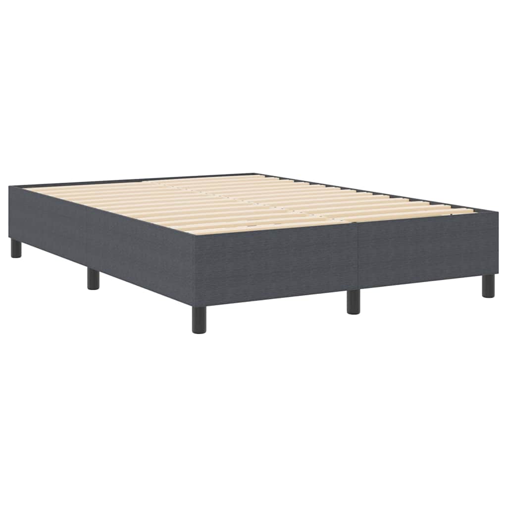 Box Spring Bed Dark grey 140 x 200 cm Corduroy fabric