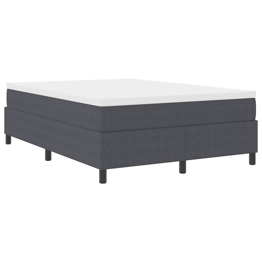 Box Spring Bed Dark grey 140 x 200 cm Corduroy fabric