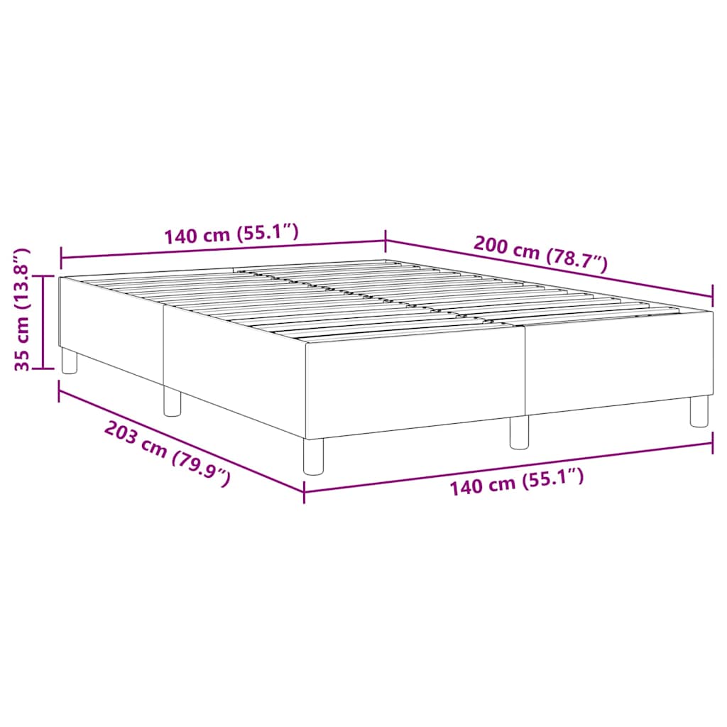 Box Spring Bed Dark grey 140 x 200 cm Corduroy fabric