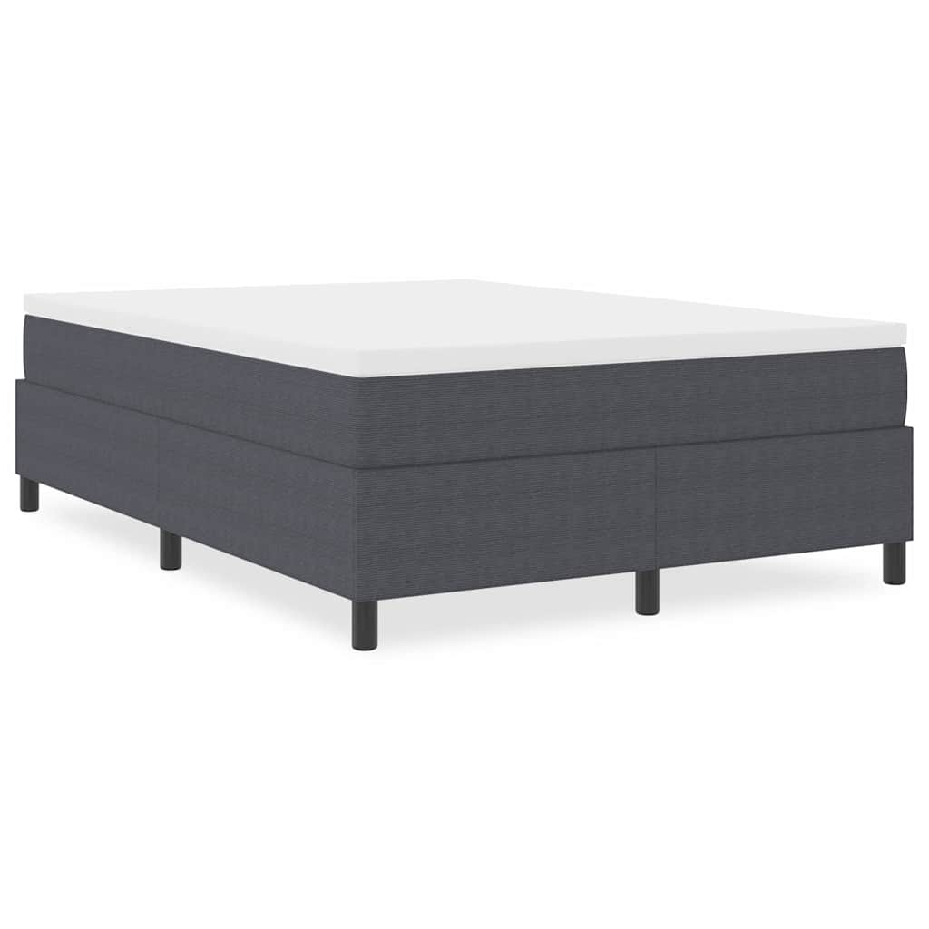 Box Spring Bed Dark grey 140 x 200 cm Corduroy fabric