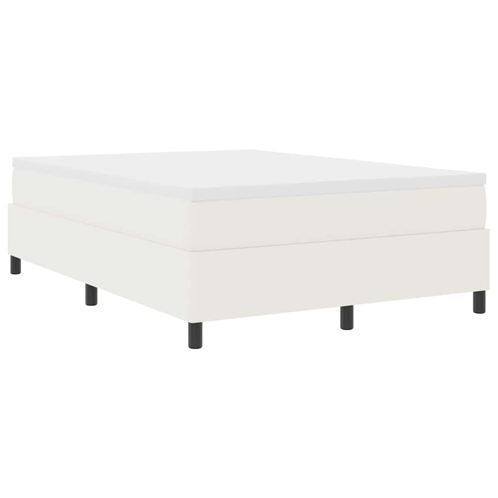 Box Spring Bed Cream 140 x 200 cm Corduroy fabric