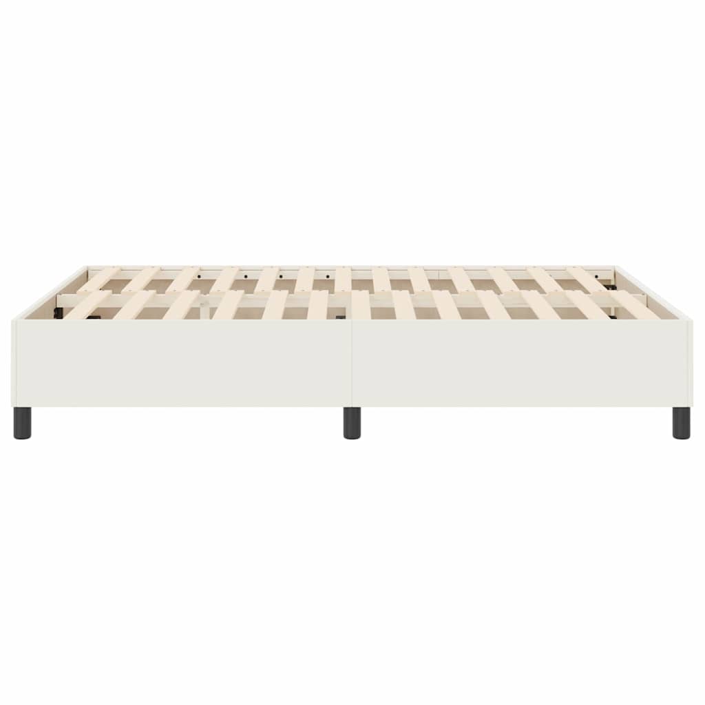 Box Spring Bed Cream 140 x 200 cm Corduroy fabric