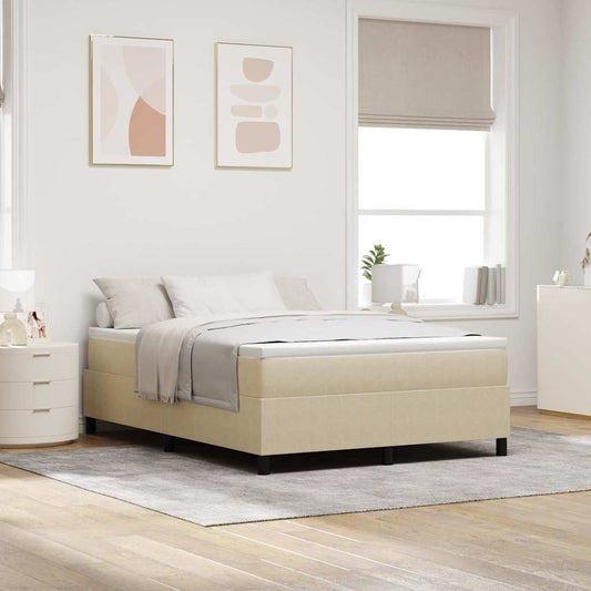 Box Spring Bed Grey Green 140 x 200 cm Corduroy fabric