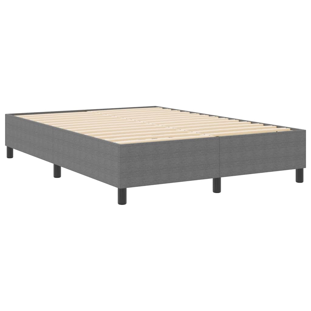 Box Spring Bed Light grey 160 x 200 cm Corduroy fabric