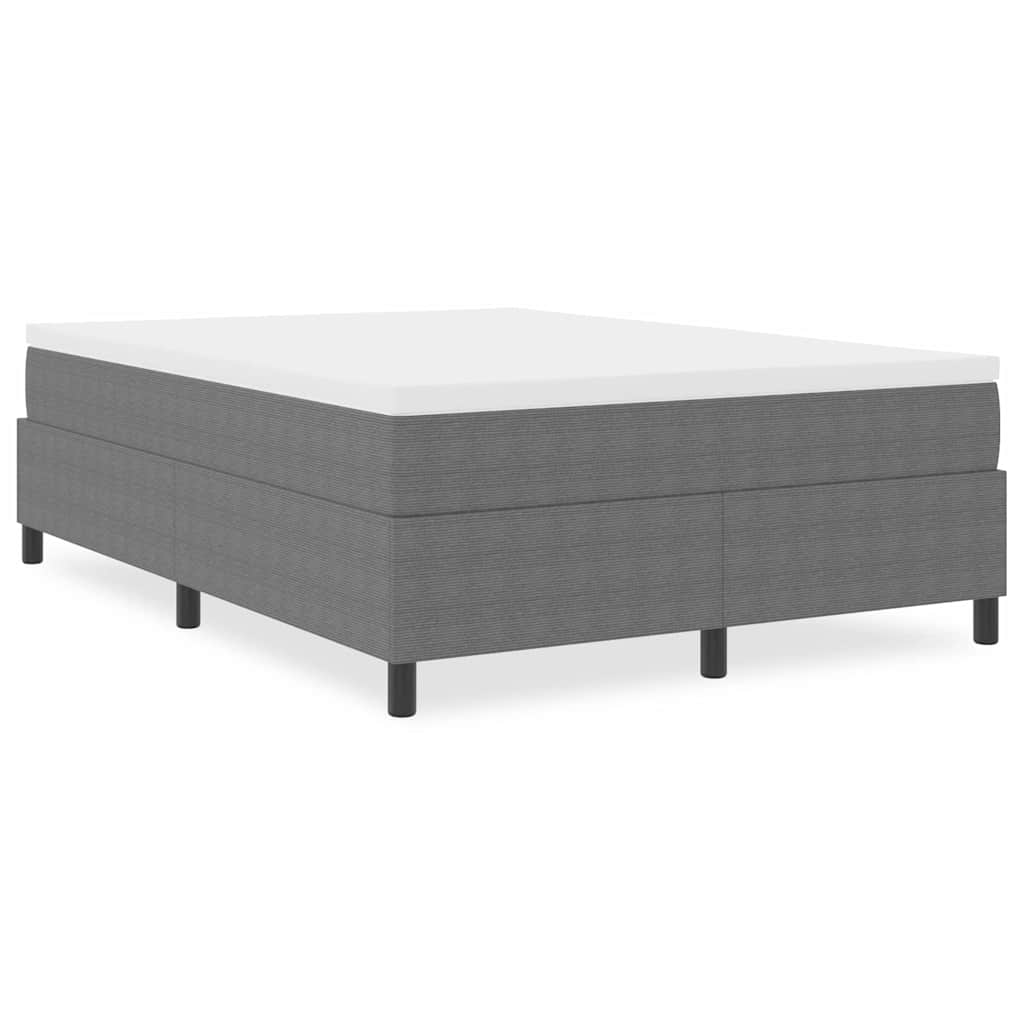 Box Spring Bed Light grey 160 x 200 cm Corduroy fabric