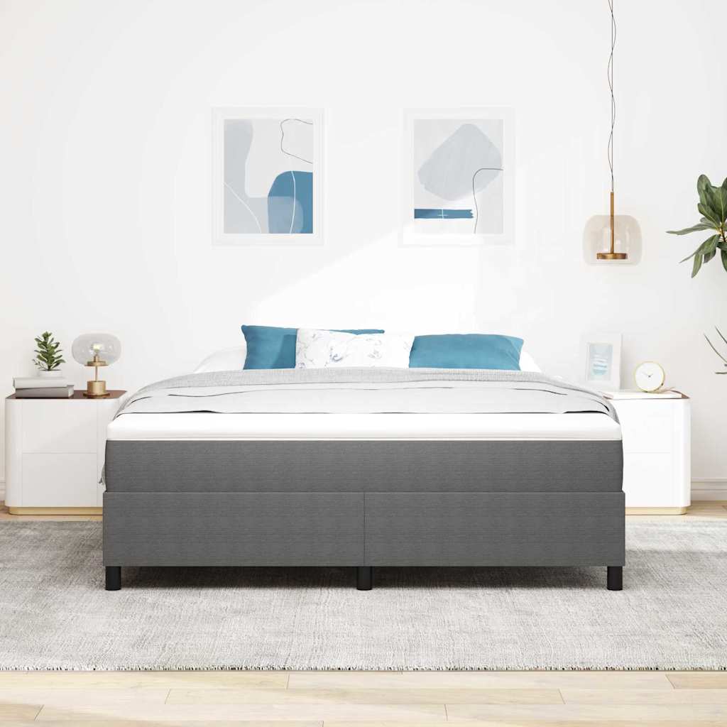 Box Spring Bed Light grey 180 x 200 cm Corduroy fabric