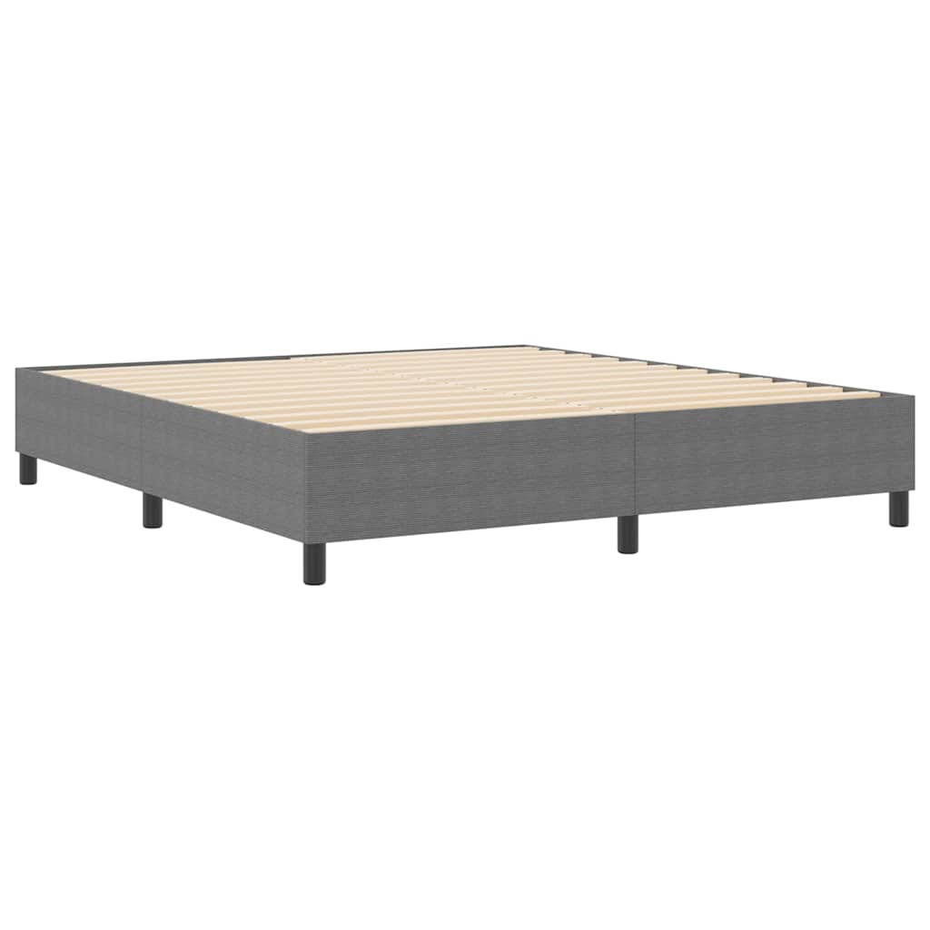 Box Spring Bed Light grey 180 x 200 cm Corduroy fabric