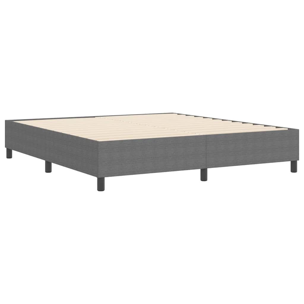 Box Spring Bed Light grey 180 x 200 cm Corduroy fabric