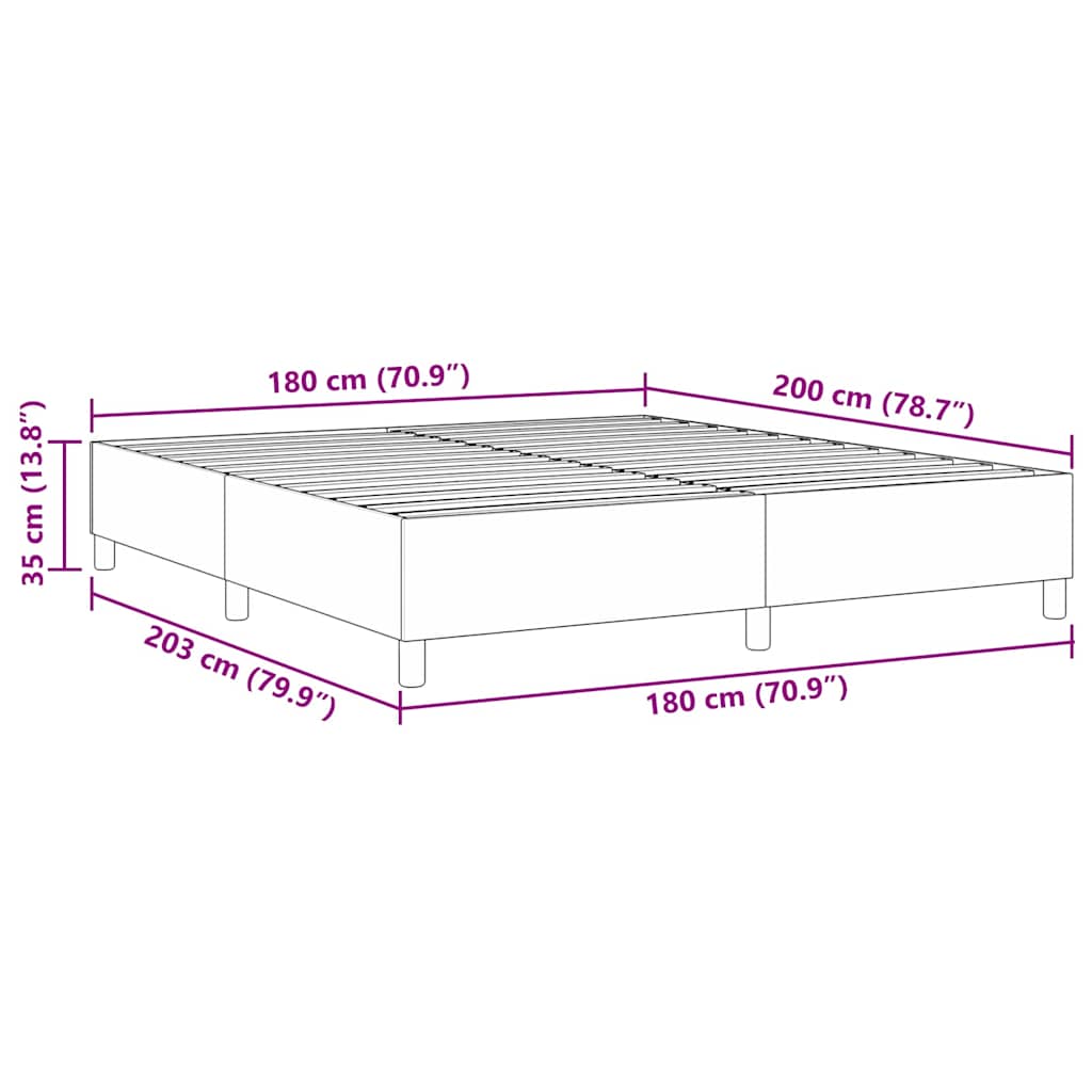 Box Spring Bed Cream 180 x 200 cm Corduroy fabric