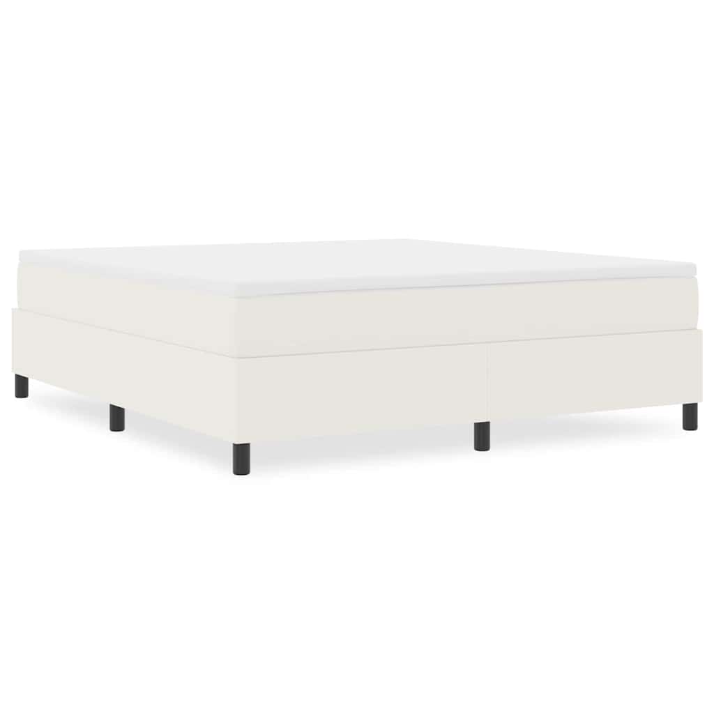 Box Spring Bed Cream 180 x 200 cm Corduroy fabric