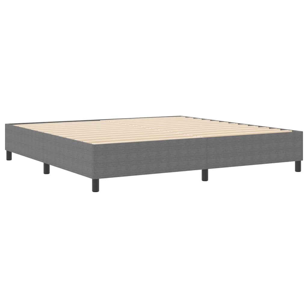 Box Spring Bed Light grey 200 x 200 cm Corduroy fabric