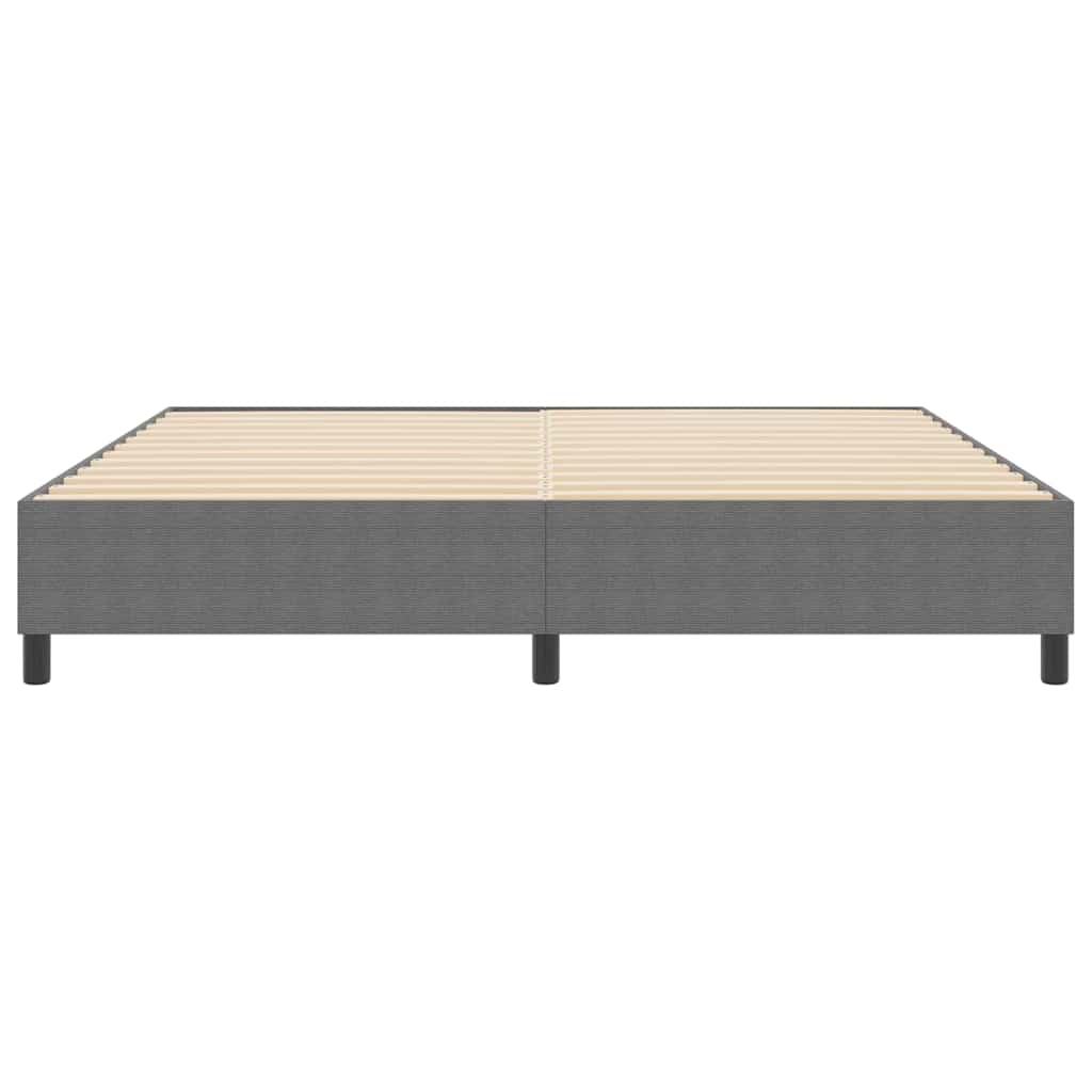 Box Spring Bed Light grey 200 x 200 cm Corduroy fabric