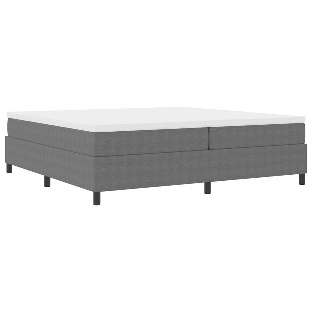Box Spring Bed Light grey 200 x 200 cm Corduroy fabric