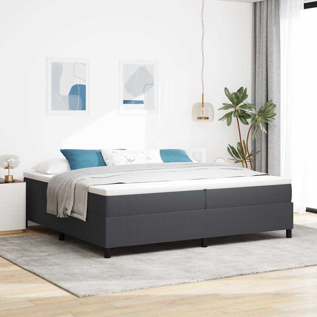 Box Spring Bed Dark grey 200 x 200 cm Corduroy fabric