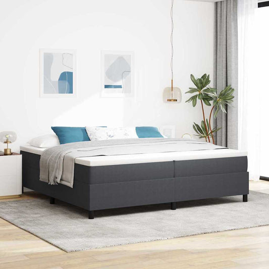 Box Spring Bed Dark grey 200 x 200 cm Corduroy fabric