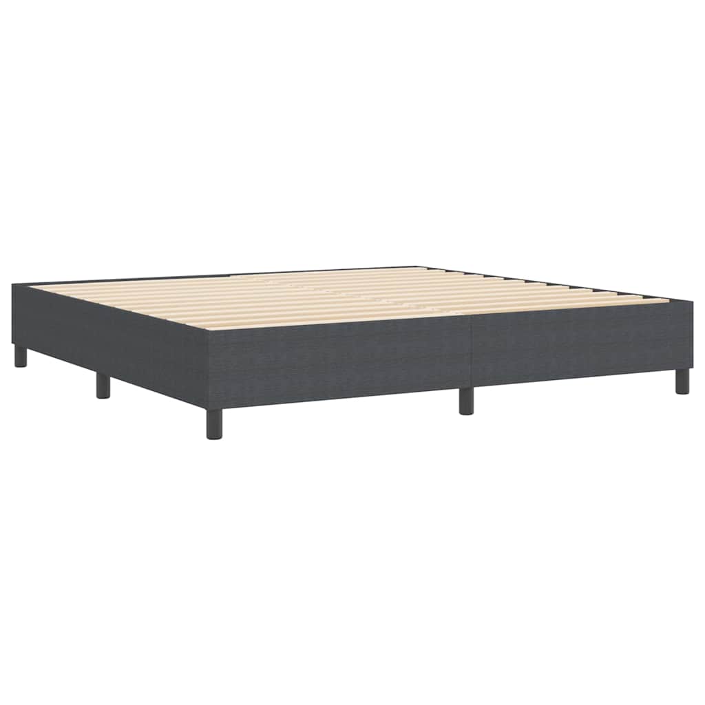 Box Spring Bed Dark grey 200 x 200 cm Corduroy fabric
