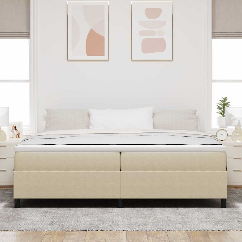Box Spring Bed Grey Green 200 x 200 cm Corduroy fabric