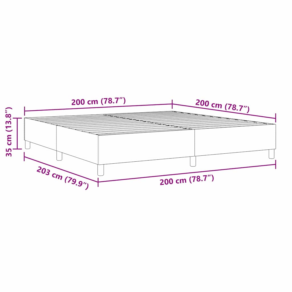 Box Spring Bed Grey Green 200 x 200 cm Corduroy fabric