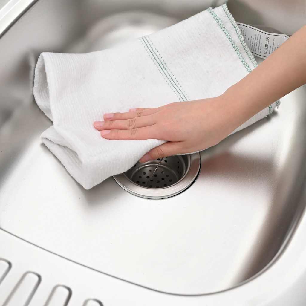 Cleaning Cloths 5 pcs White with Green Stripes 50x60 cm
