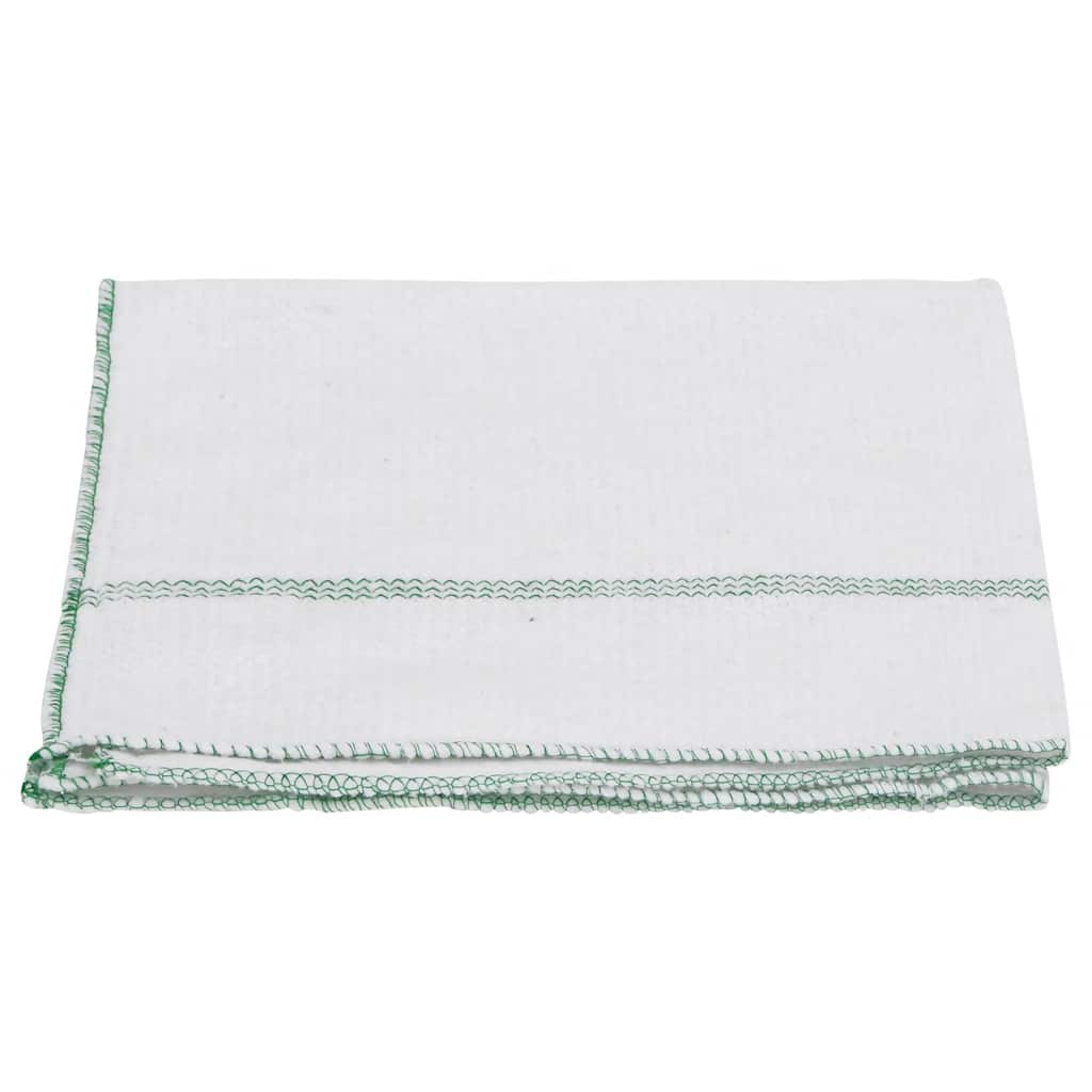 Cleaning Cloths 10 pcs White with Green Stripes 50x60 cm