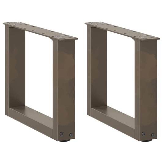 Coffee Table Legs U-Shaped 2 pcs Natural Steel 40x(30-31) cm Steel