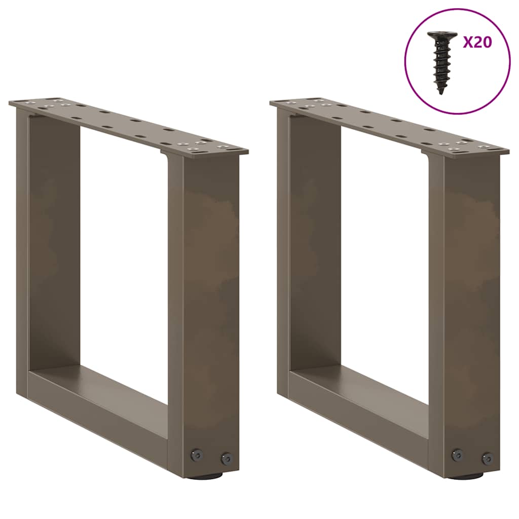 Coffee Table Legs U-Shaped 2 pcs Natural Steel 40x(30-31) cm Steel
