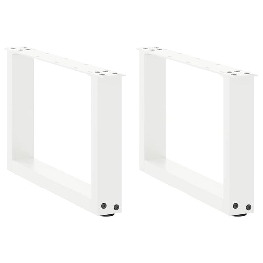 Coffee Table Legs U-Shaped 2 pcs White 50x(30-31) cm Steel