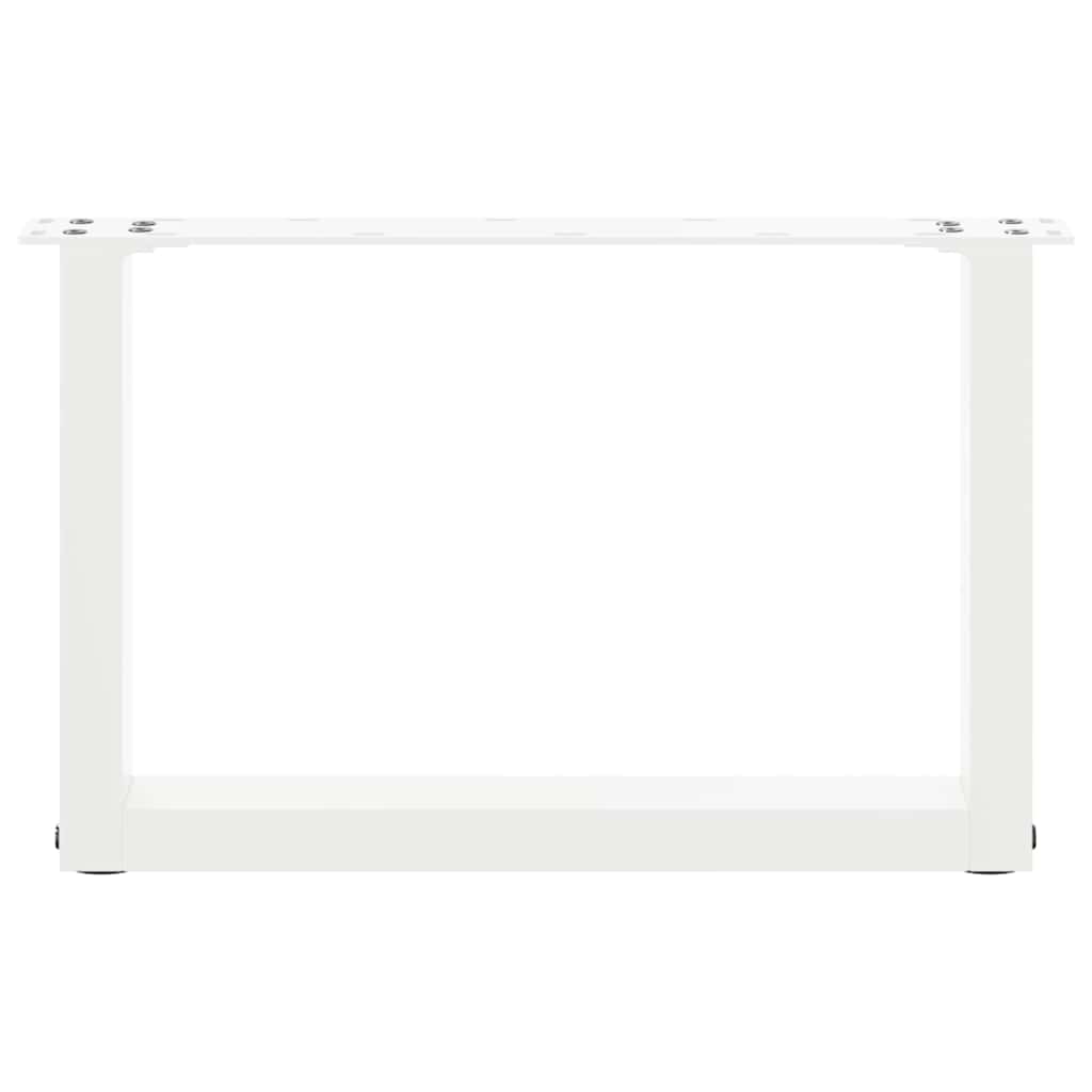 Coffee Table Legs U-Shaped 2 pcs White 50x(30-31) cm Steel
