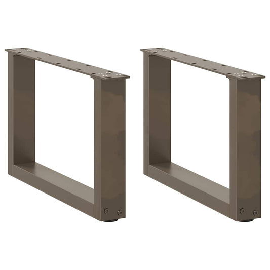Coffee Table Legs U-Shaped 2 pcs Natural Steel 50x(30-31) cm Steel