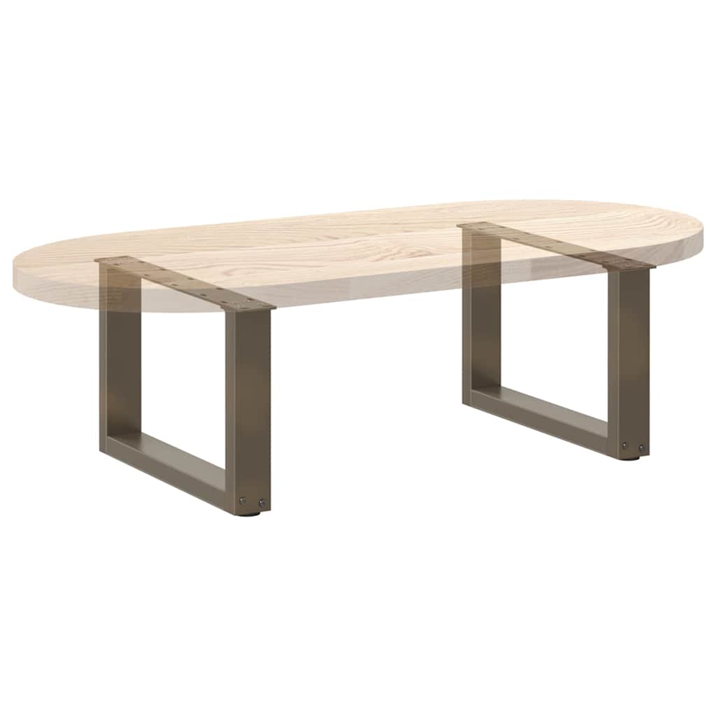 Coffee Table Legs U-Shaped 2 pcs Natural Steel 50x(30-31) cm Steel