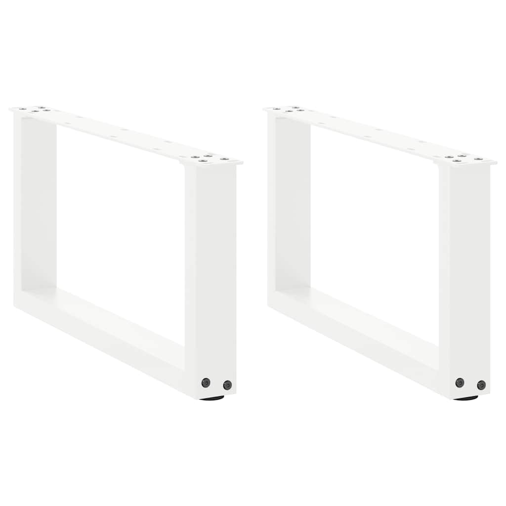 Coffee Table Legs U-Shaped 2 pcs White 60x(30-31) cm Steel