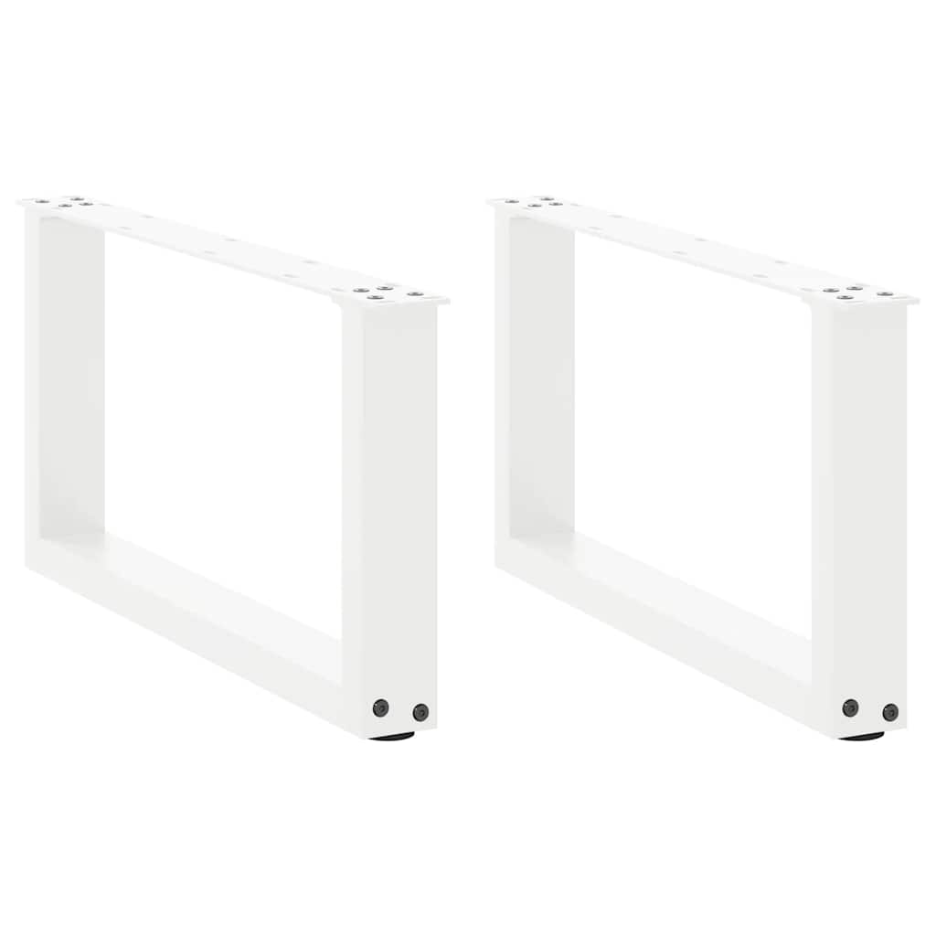 Coffee Table Legs U-Shaped 2 pcs White 70x(30-31) cm Steel